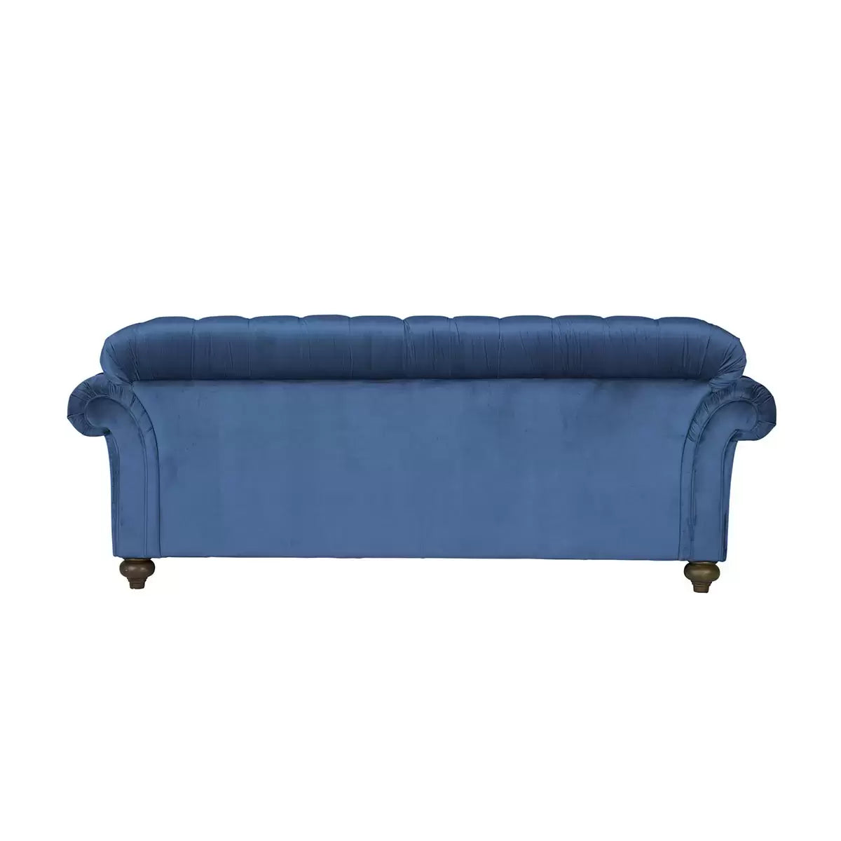 Bordeaux Button Back Blue Velvet 4 Seater Sofa