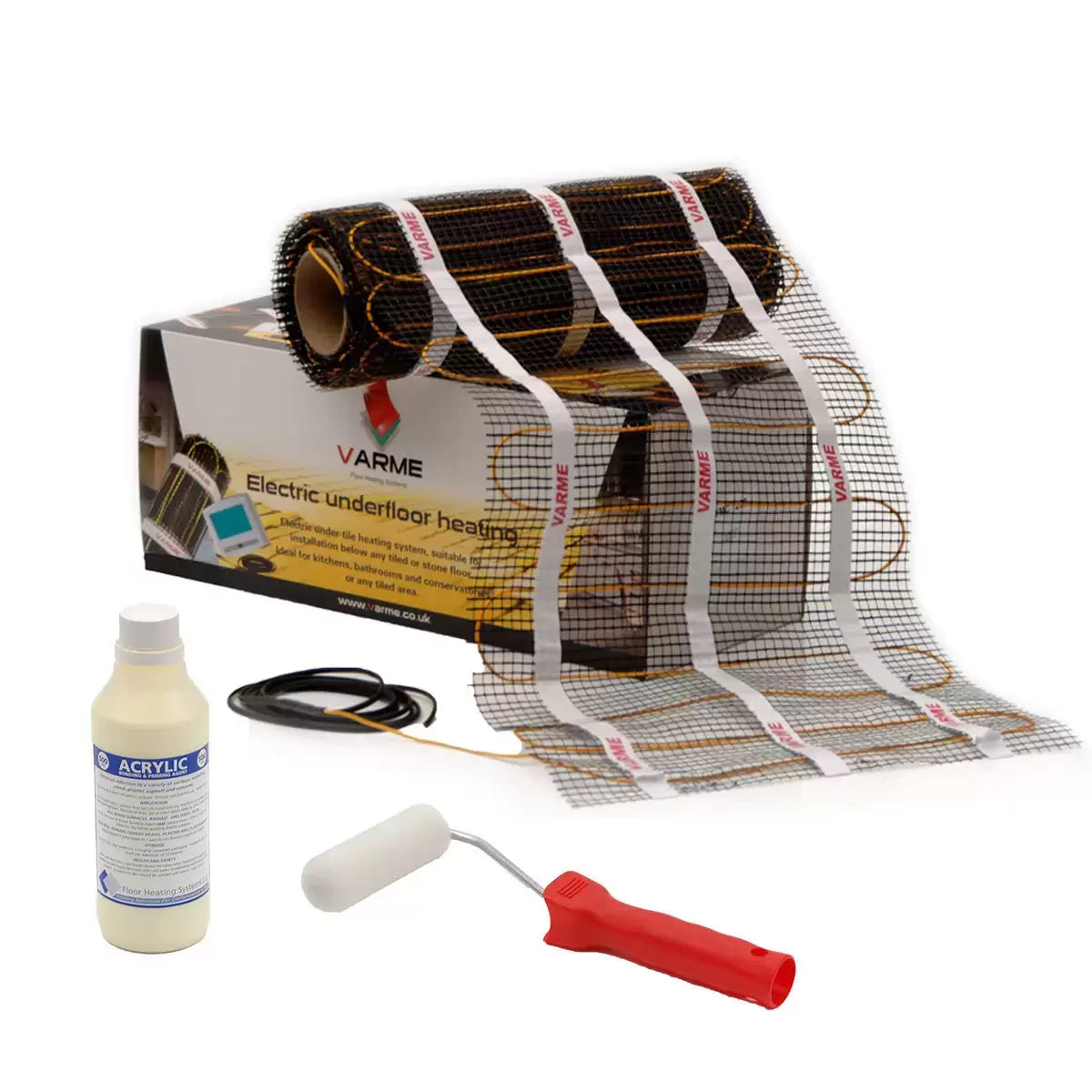 Varme 200W/m² Electric Underfloor Heating Cable Mat System - 9m² (for an area of 10m²)