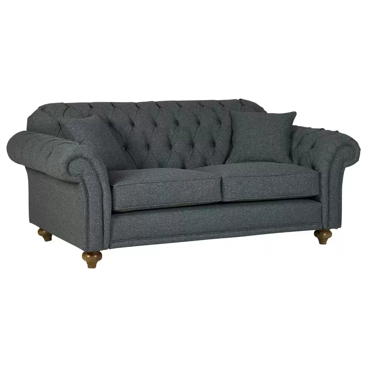 Bordeaux Button Back Blue Fabric 2 Seater Sofa