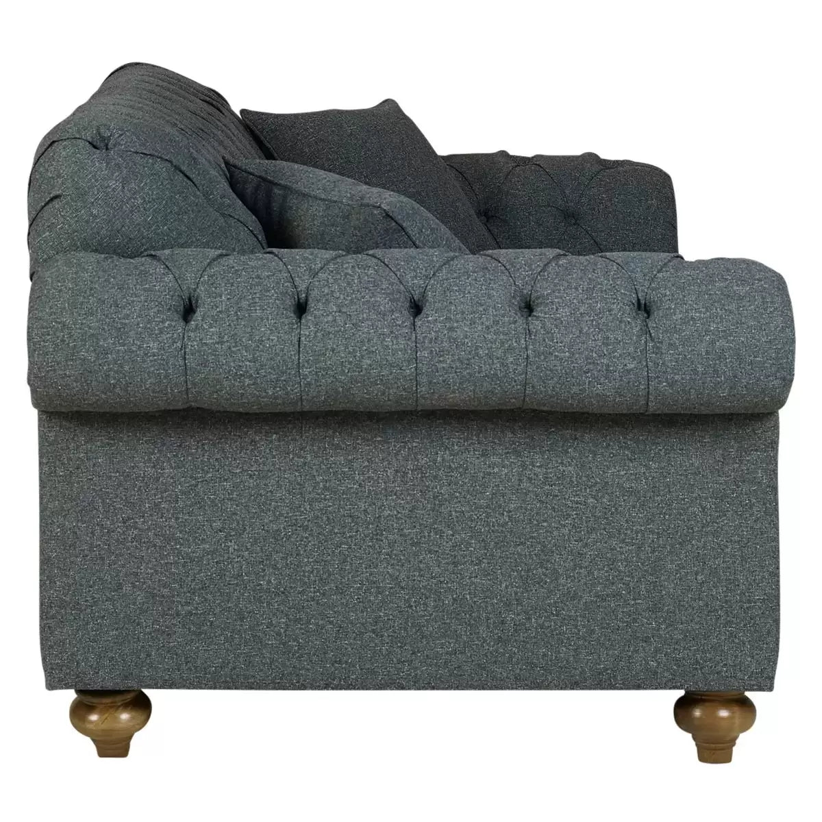Bordeaux Button Back Blue Fabric 2 Seater Sofa