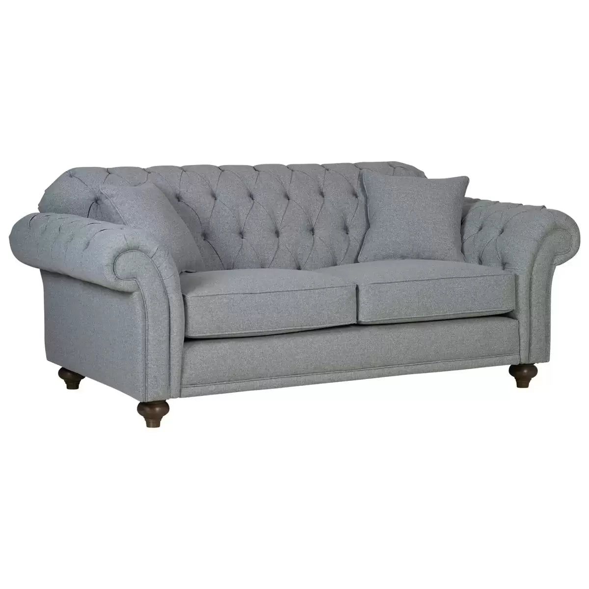 Bordeaux Button Back Grey Fabric 2 Seater Sofa