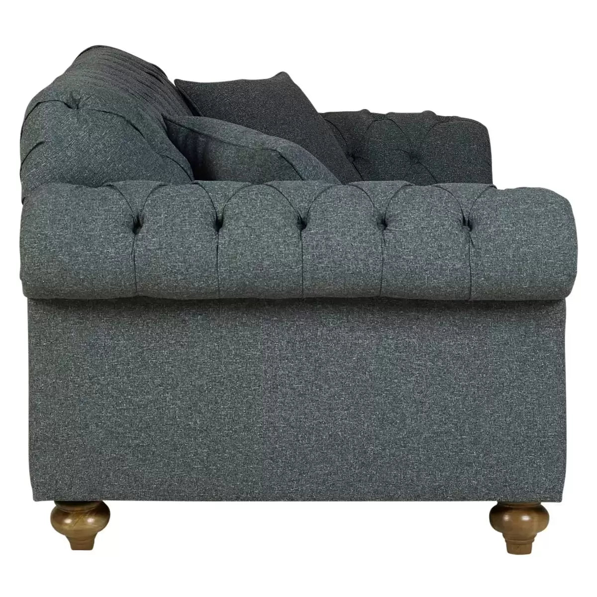 Bordeaux Button Back Blue Fabric Armchair