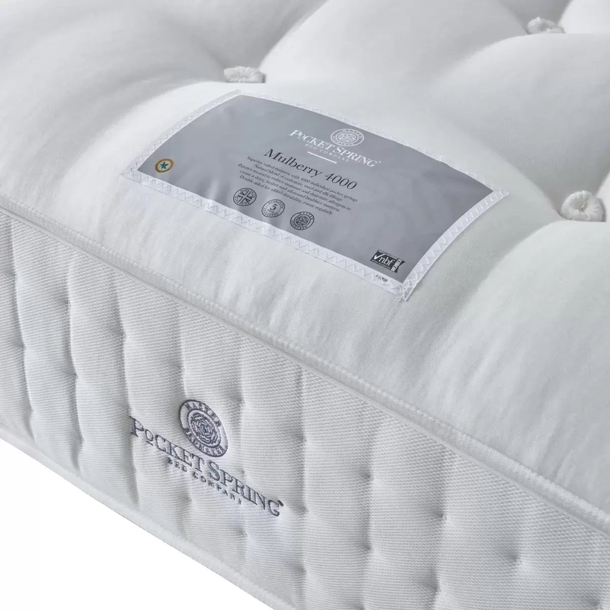 Pocket Spring Bed Company Mulberry Natural 4000 Pocket Mattress in 3 Sizes
