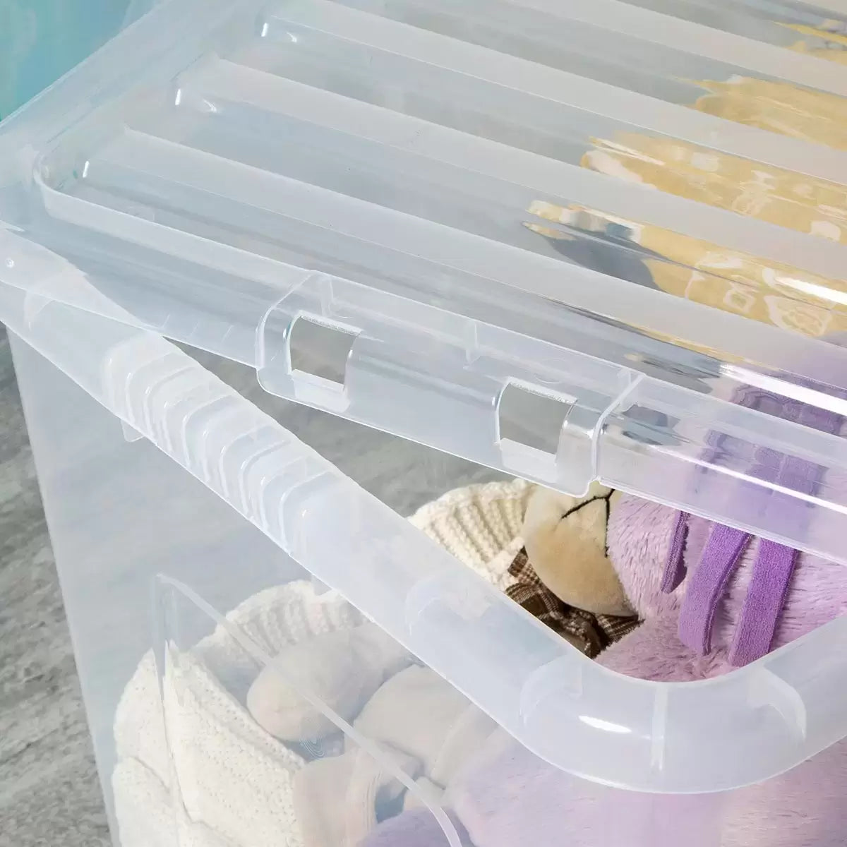 Wham 80L Crystal Clear Plastic Box and Lid