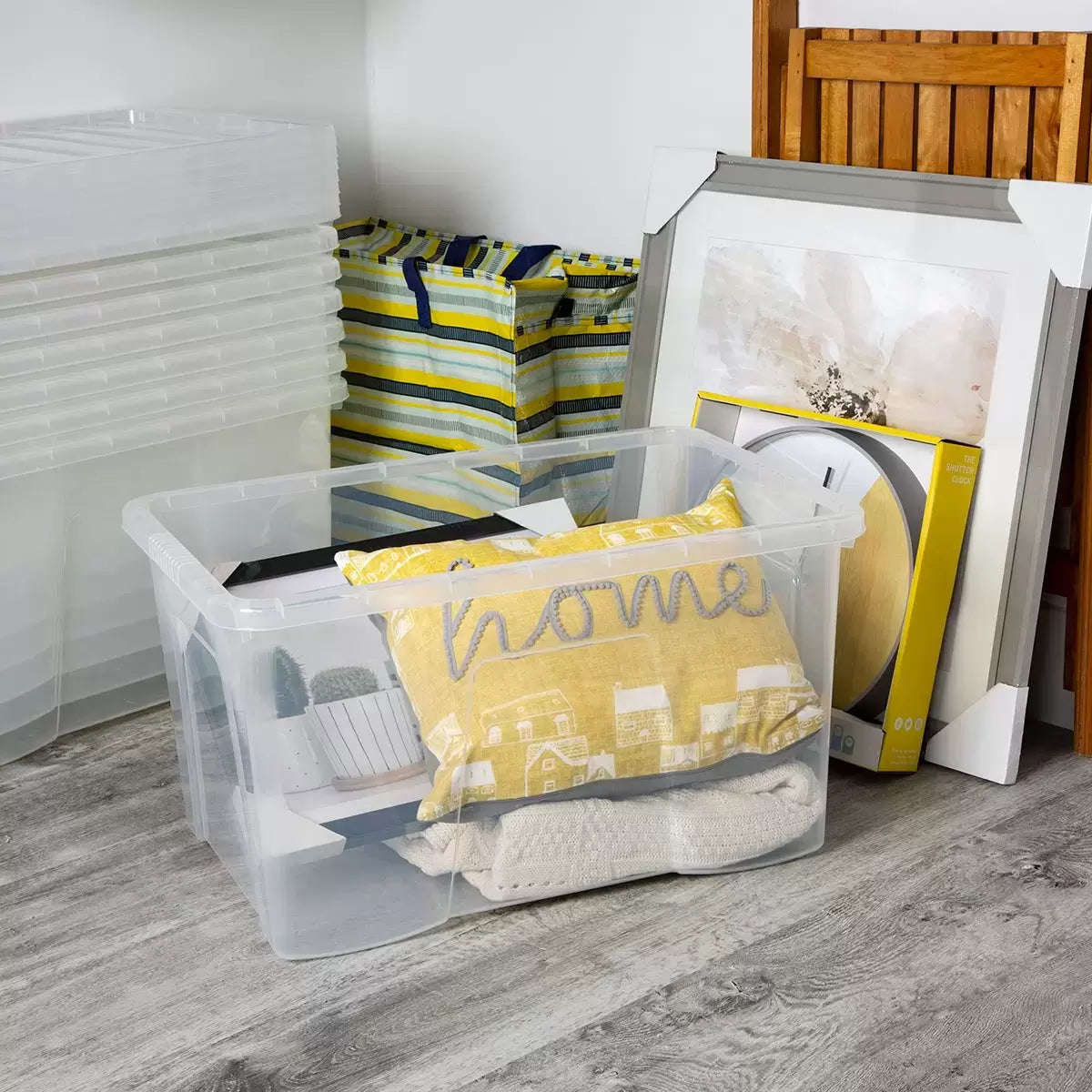 Wham 60L Crystal Clear Plastic Box and Lid