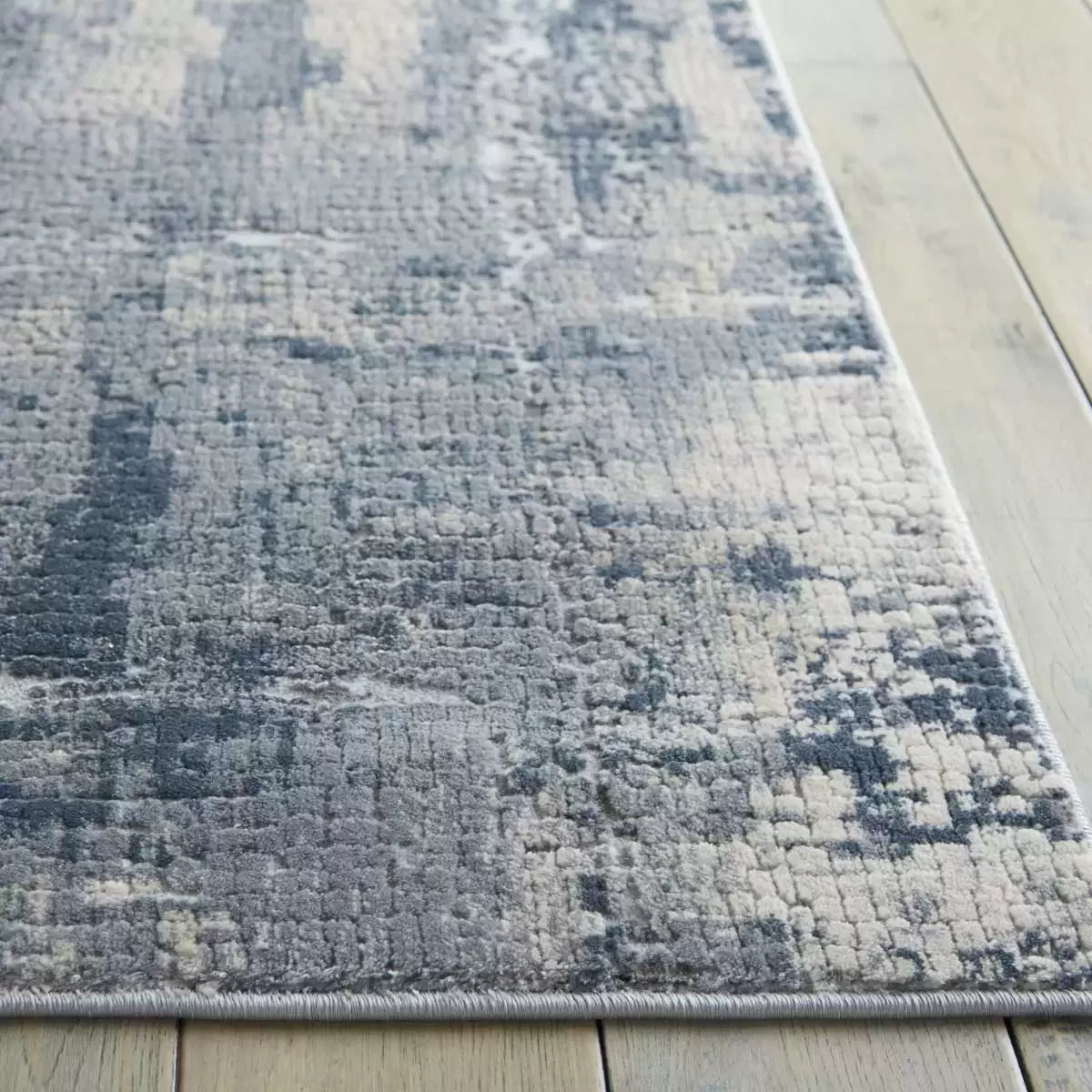 Rustic Textures Faded Blue Rug in 3 Sizes