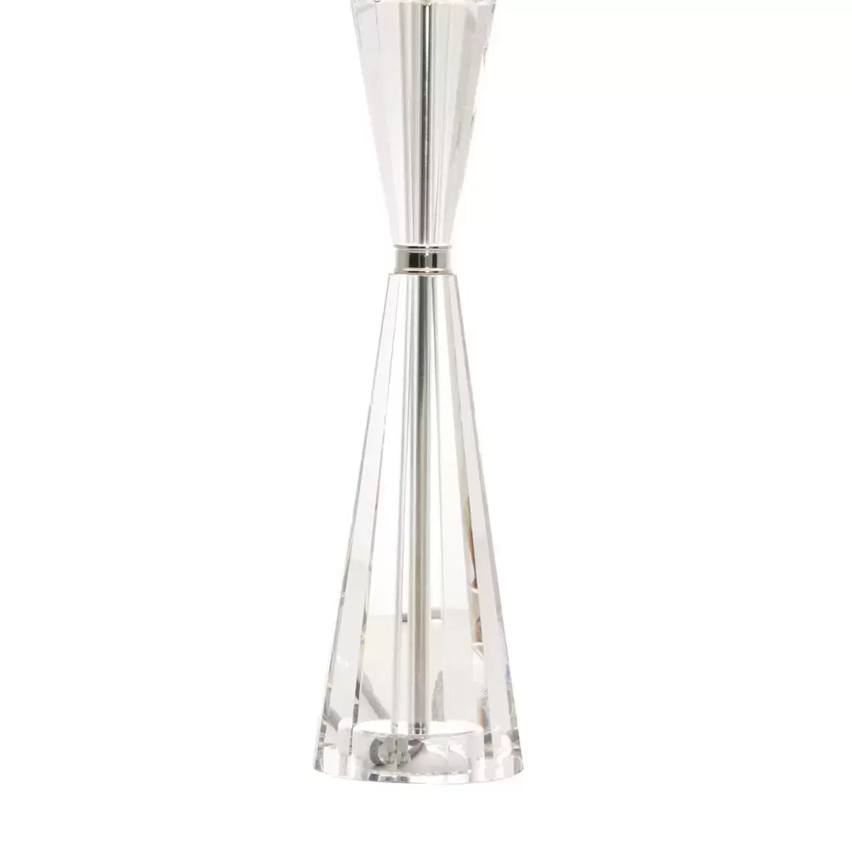 Risha Crystal Table Lamp with Ivory Faux Silk Shade
