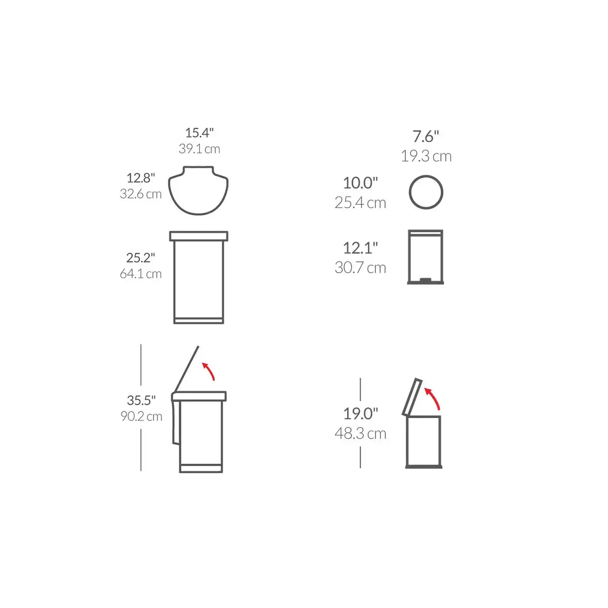 simplehuman 45L Sensor Bin & 4.5L Pedal Bin