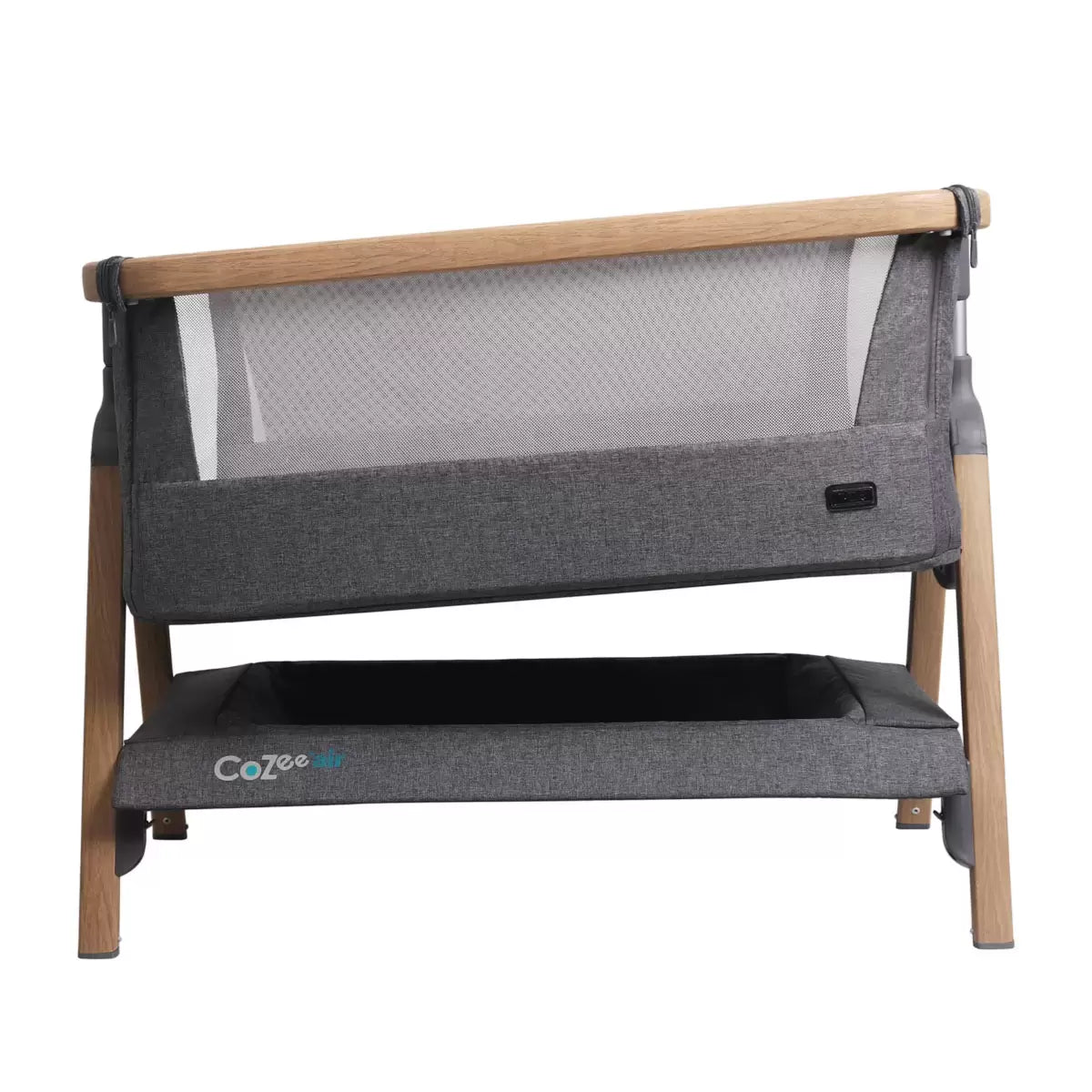 Tutti Bambini CoZee Air Bedside Rocking Crib, Oak & Charcoal