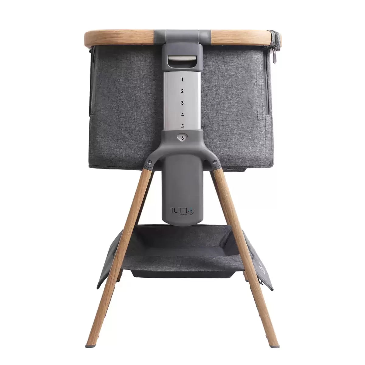 Tutti Bambini CoZee Air Bedside Rocking Crib, Oak & Charcoal