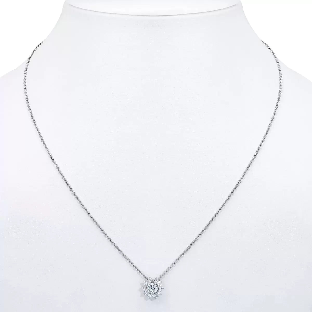 0.50ctw Round Brilliant Cut Diamond Pendant, 14ct White Gold