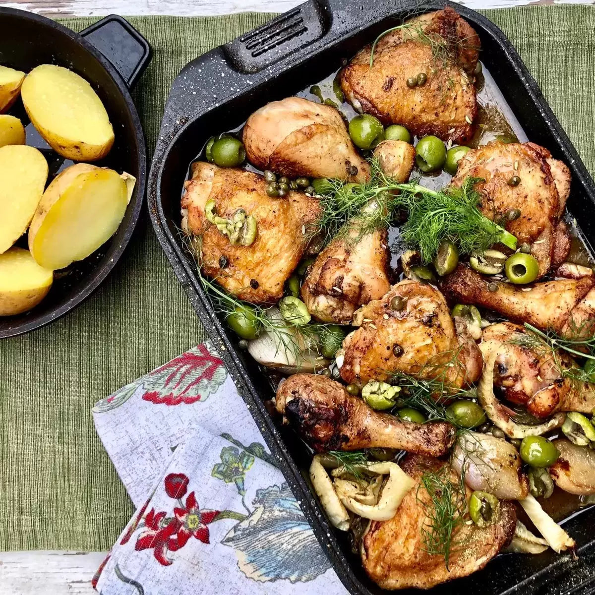 BergHOFF Eurocast Double Roasting Pan, 42cm