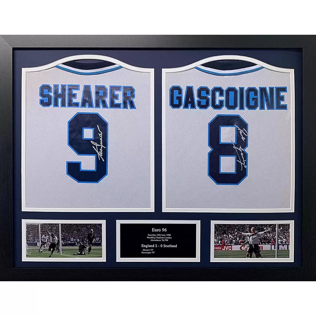 Alan Shearer & Paul “Gazza” Gascoigne Double Signed Framed England Football
