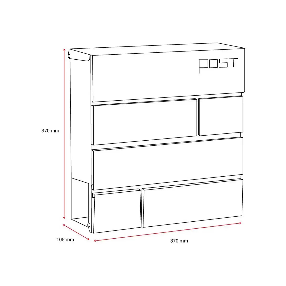 Phoenix Estilo Top Loading Letter Box MB0121KA in Graphite Grey with Key Lock
