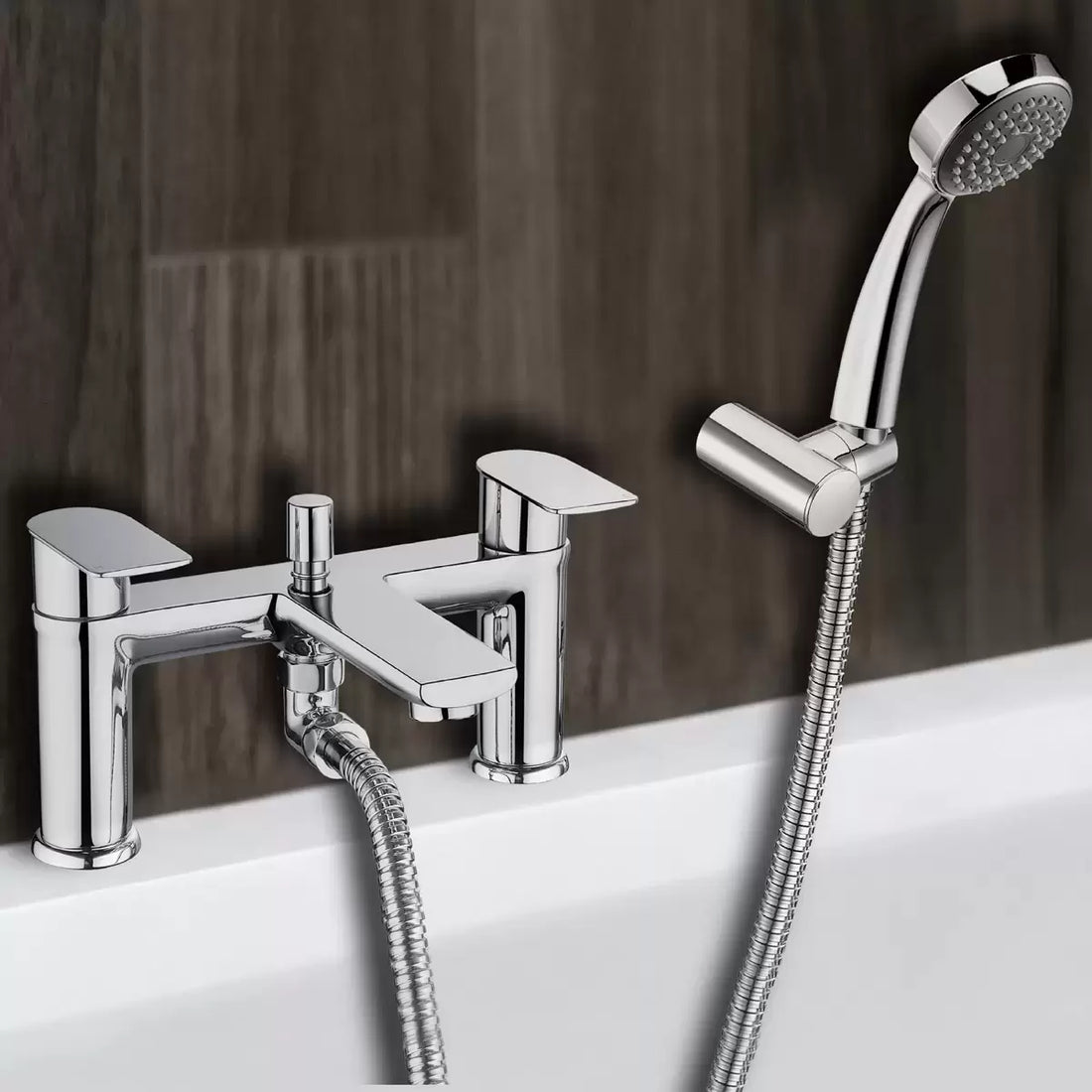 Deva Zonos Bath Tap and Shower Head Mixer Set, Model ZON106