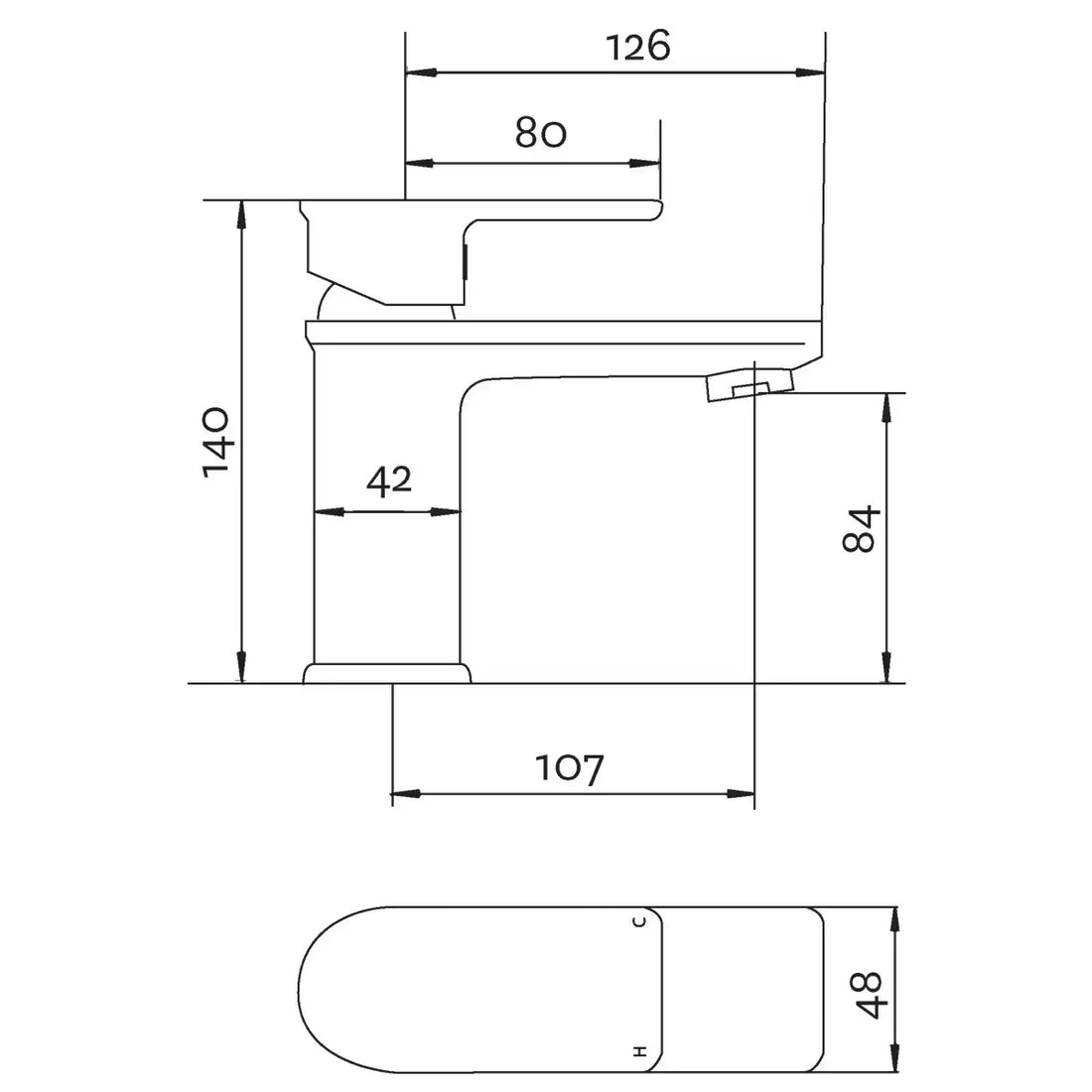 Deva Zonos Mono Basin Mixer Tap, Model ZON113