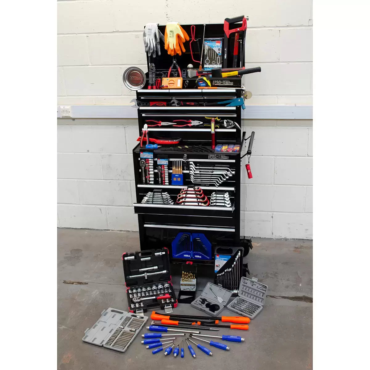 Hilka 527 Piece Tool Kit with Heavy Duty 15-Drawer Tool Chest
