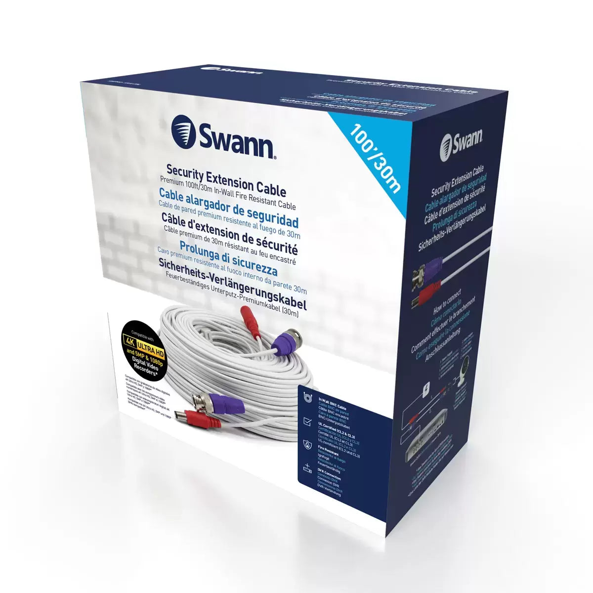 Swann 100ft (30m) BNC CCTV Extension Cable, SWPRO-30ULCBL-GL