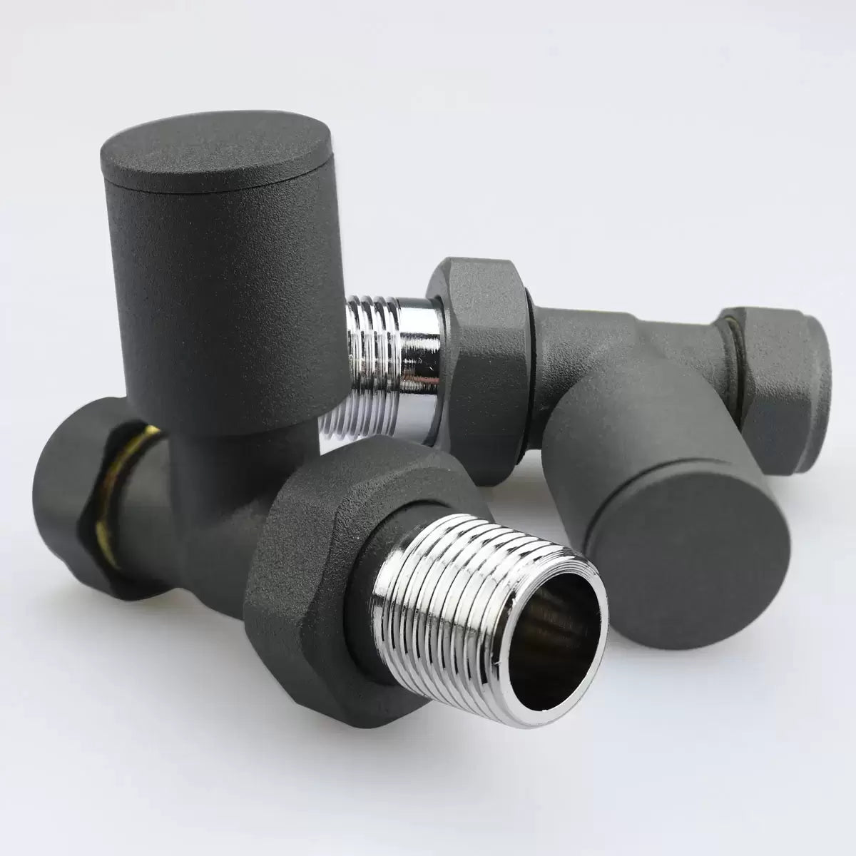 Ultraheat Cylindrical-25 Horizontal Manual Valve + L/S (Pair) - Anthacite Grey