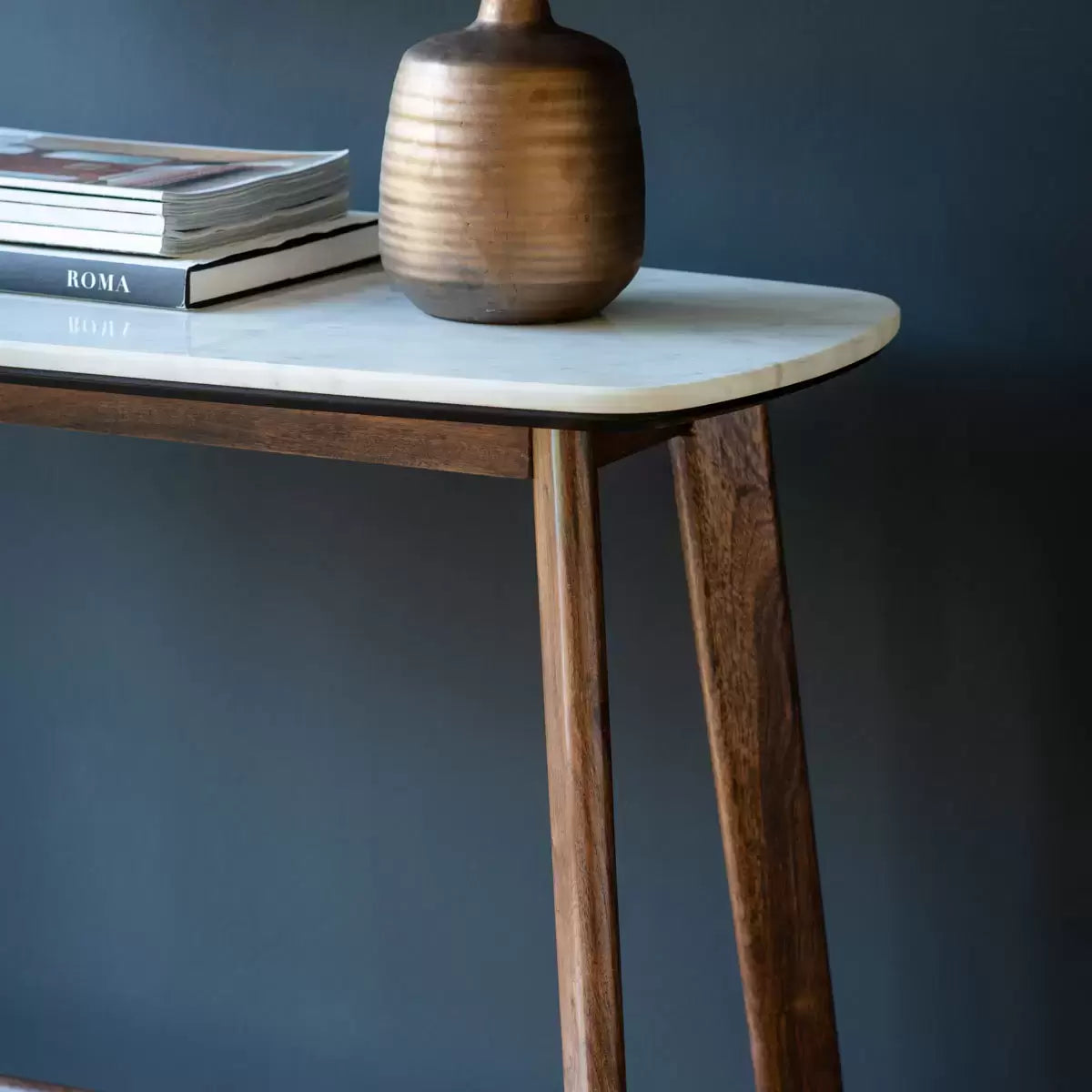 Gallery Barcelona White Marble Top Console Table