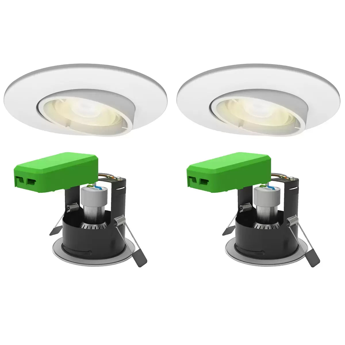 4lite WiZ Connected LED IP20 Fire Rated Adjustable Downlight, Pack of 2