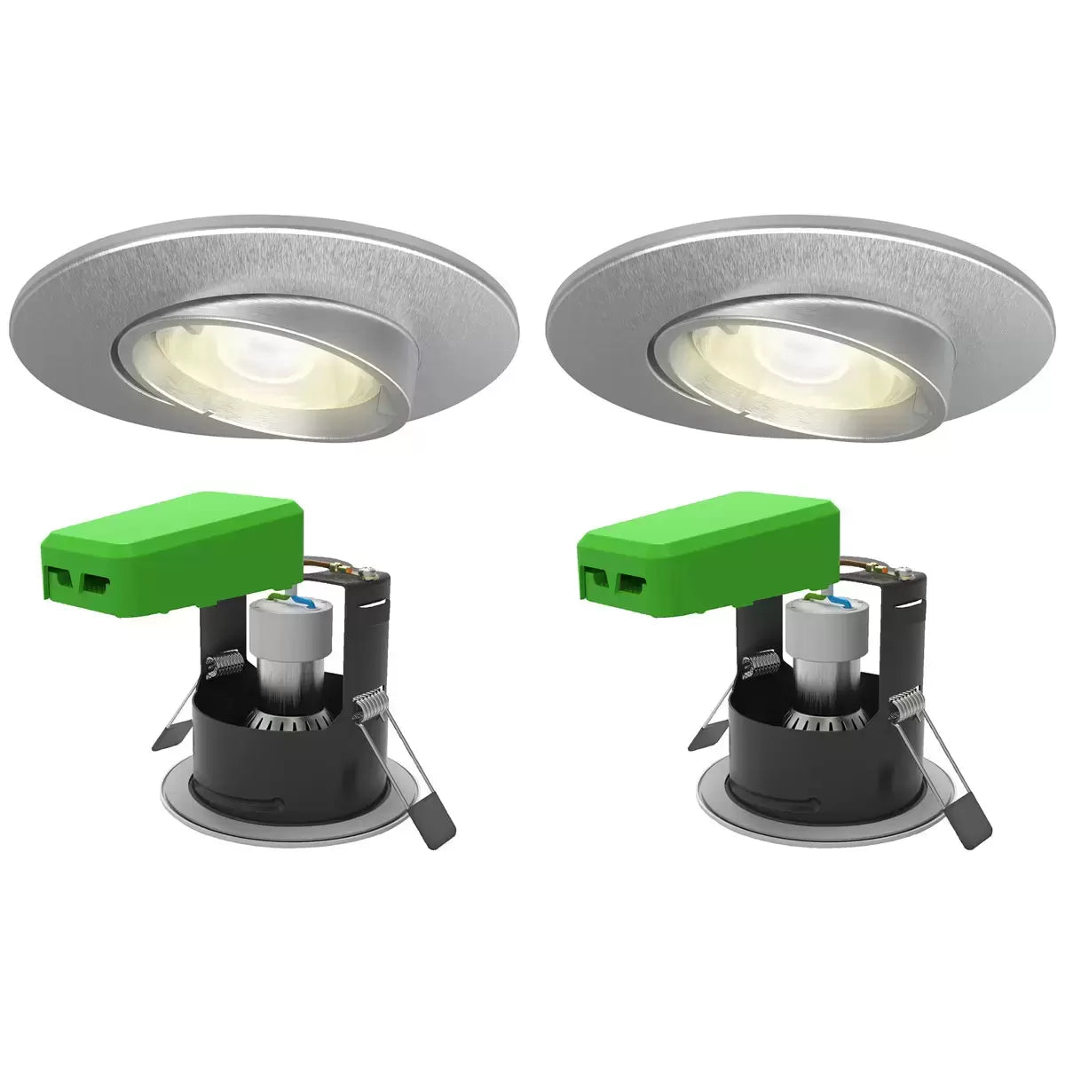 4lite WiZ Connected LED IP20 Fire Rated Adjustable Downlight, Pack of 2