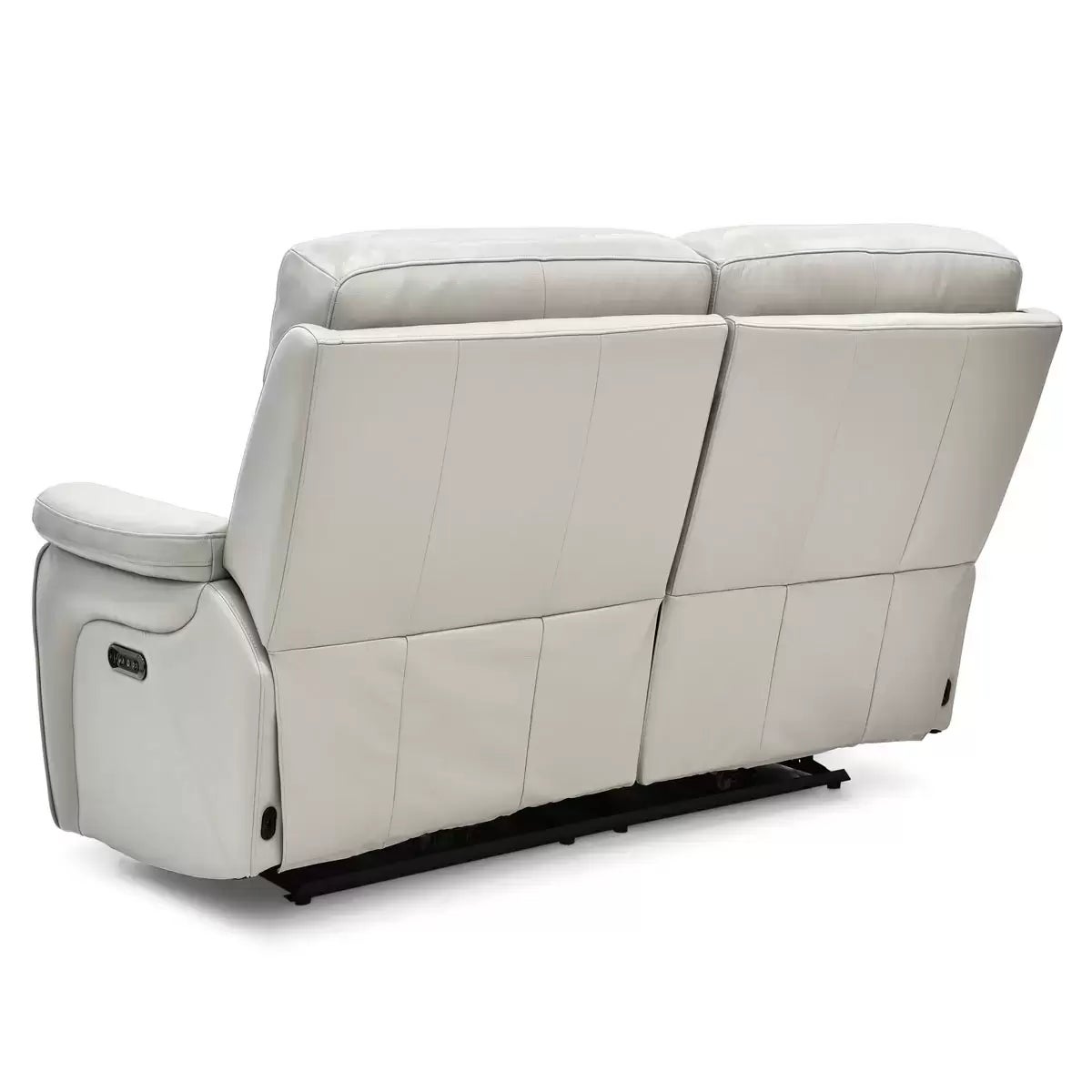 Fletcher Light Grey Leather Power Reclining 2 Seater Sofa with Power Headrest, view 8