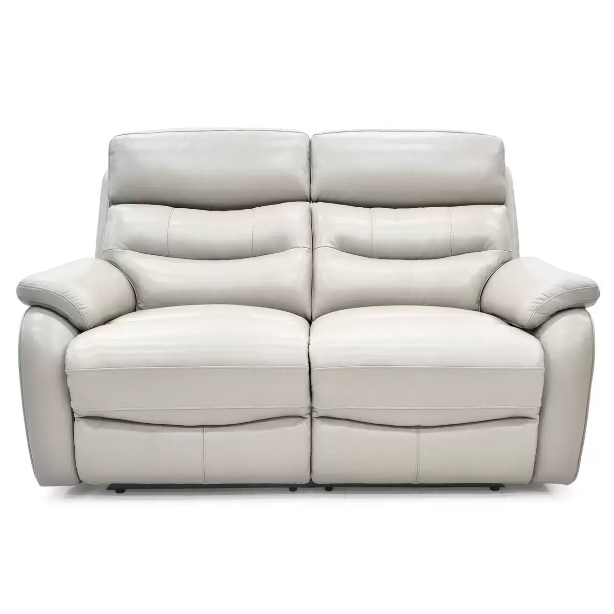 Fletcher Light Grey Leather Power Reclining 2 Seater Sofa with Power Headrest, view 6