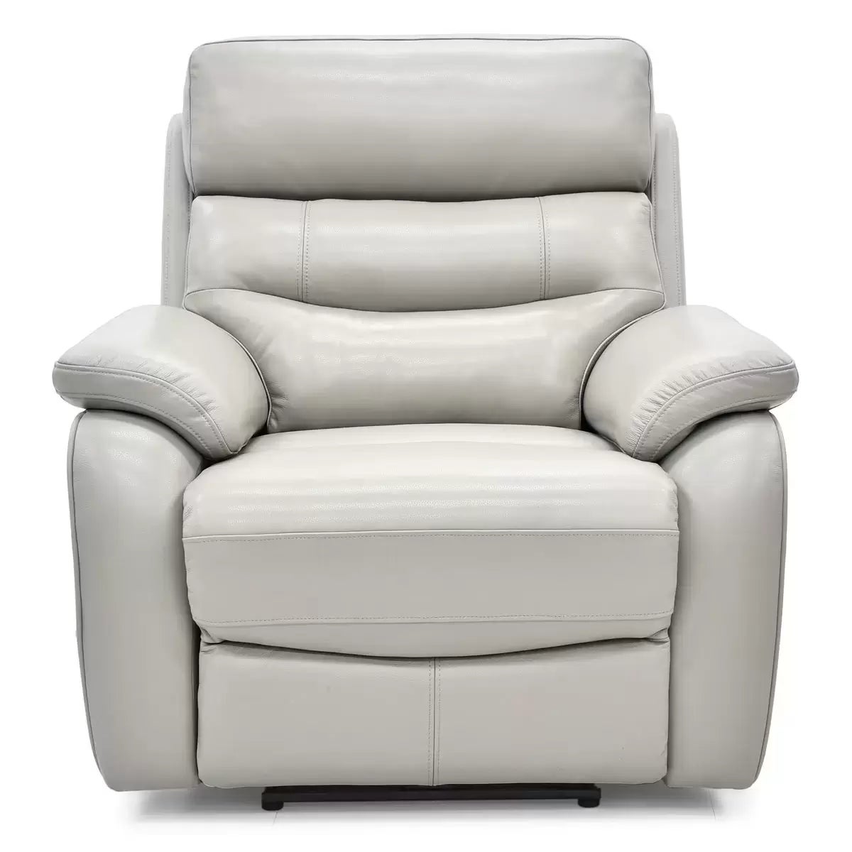 Fletcher Light Grey Leather Power Recliner Armchair with Power Headrest, view 6