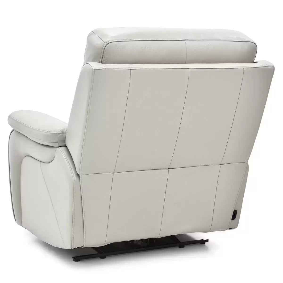 Fletcher Light Grey Leather Power Recliner Armchair with Power Headrest, view 8