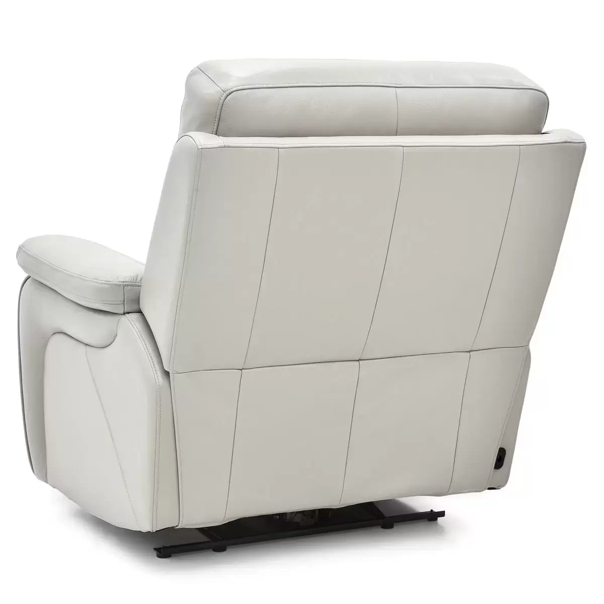 Fletcher Light Grey Leather Power Recliner Armchair with Power Headrest