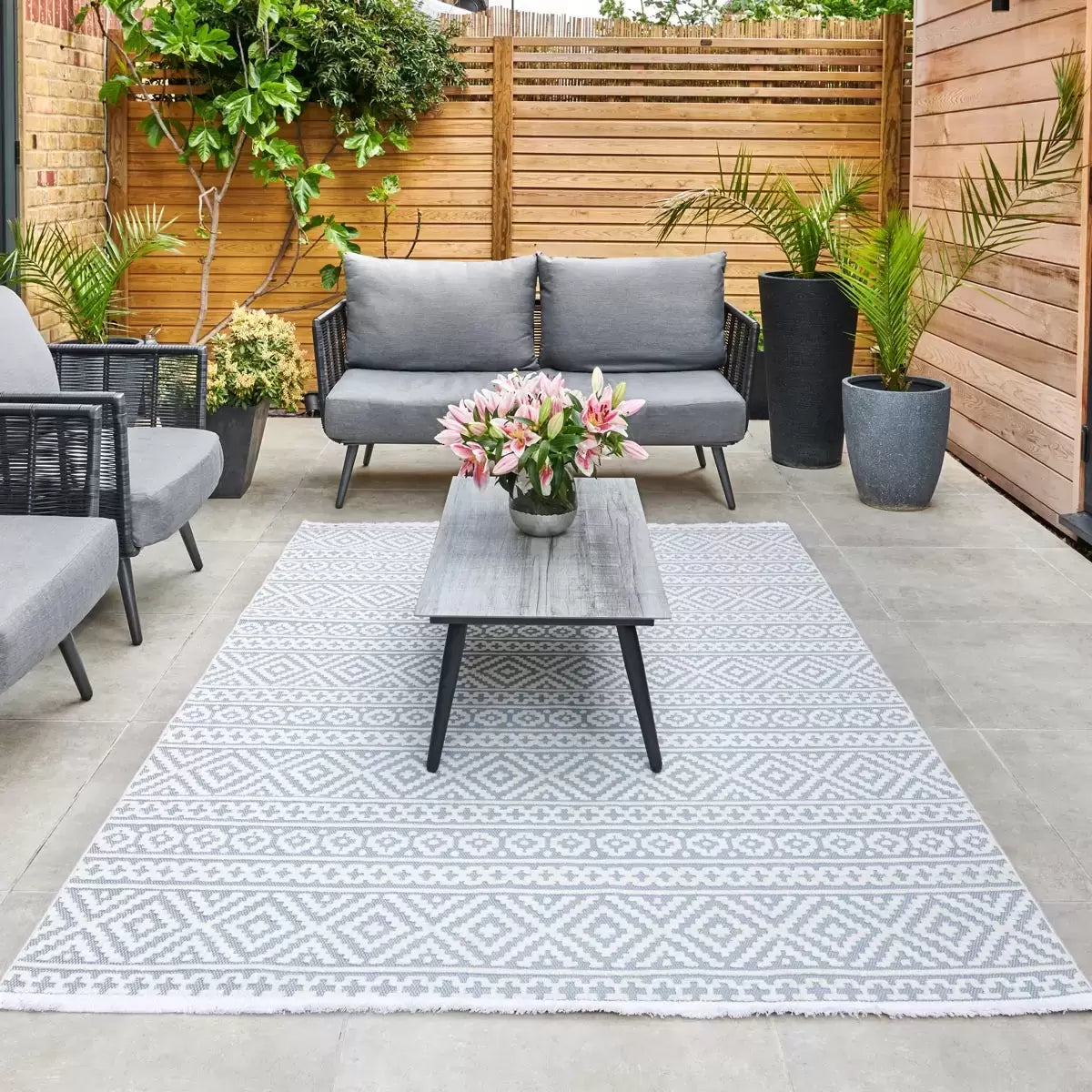 Concept Looms Jazz Blue Indoor Outdoor Rug, in 2 Sizes