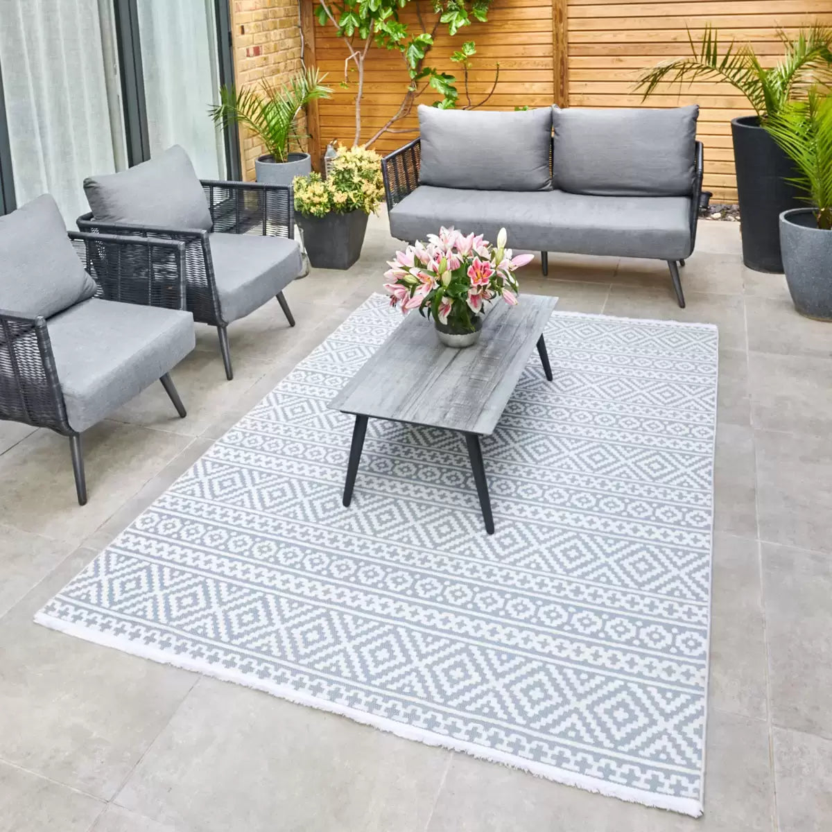Concept Looms Jazz Blue Indoor Outdoor Rug, in 2 Sizes