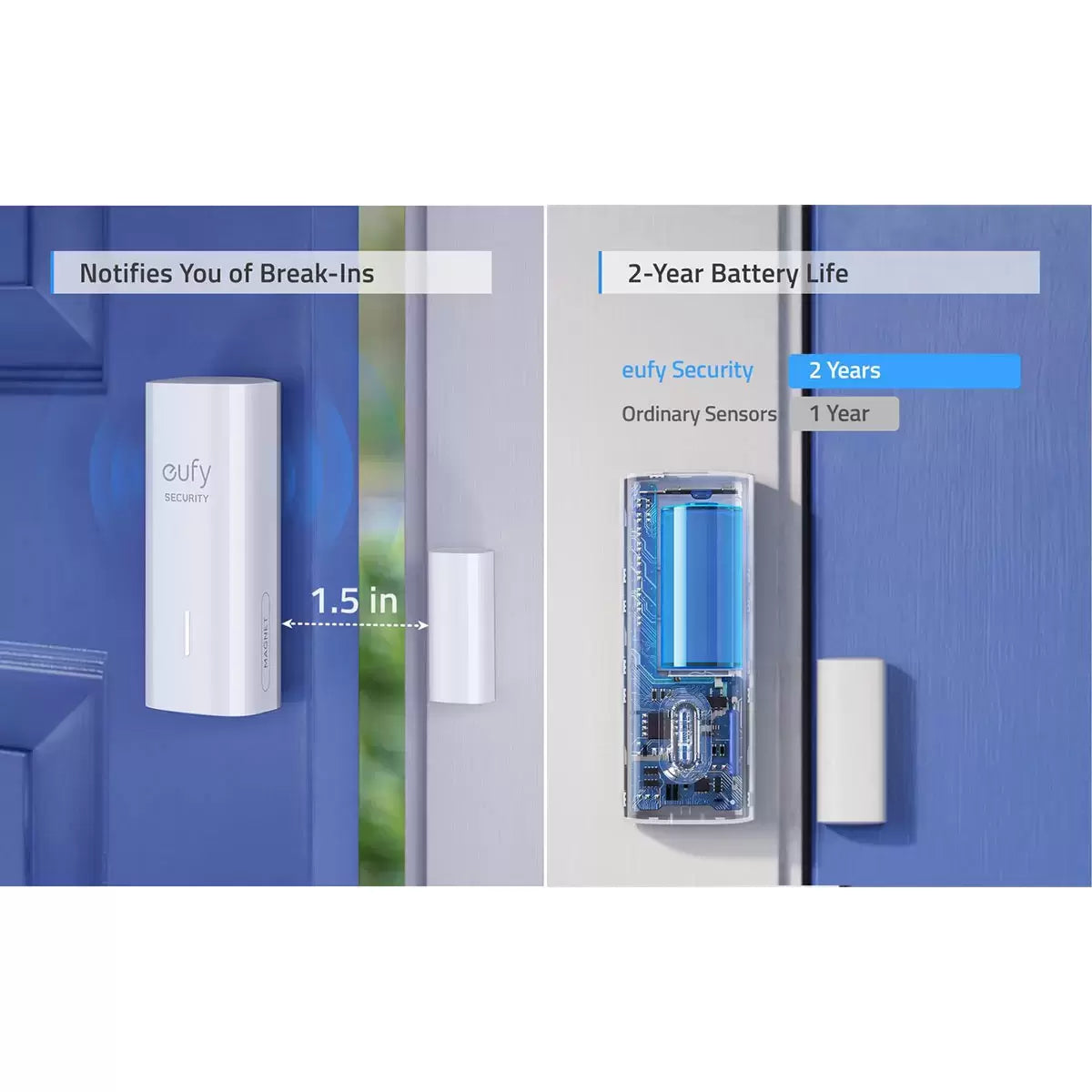 eufy Entry Sensor Bundle - 3 Pack - No Monthly Fees