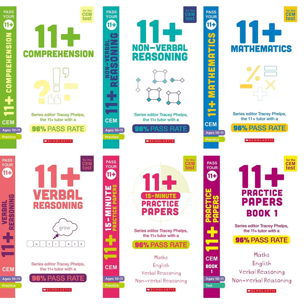 Scholastic CEM 11+ Practice & Revision x6 Book Collection in 2 Options: 9-10
