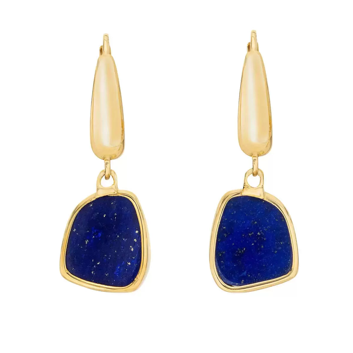Lapis Earrings, 14ct Yellow Gold