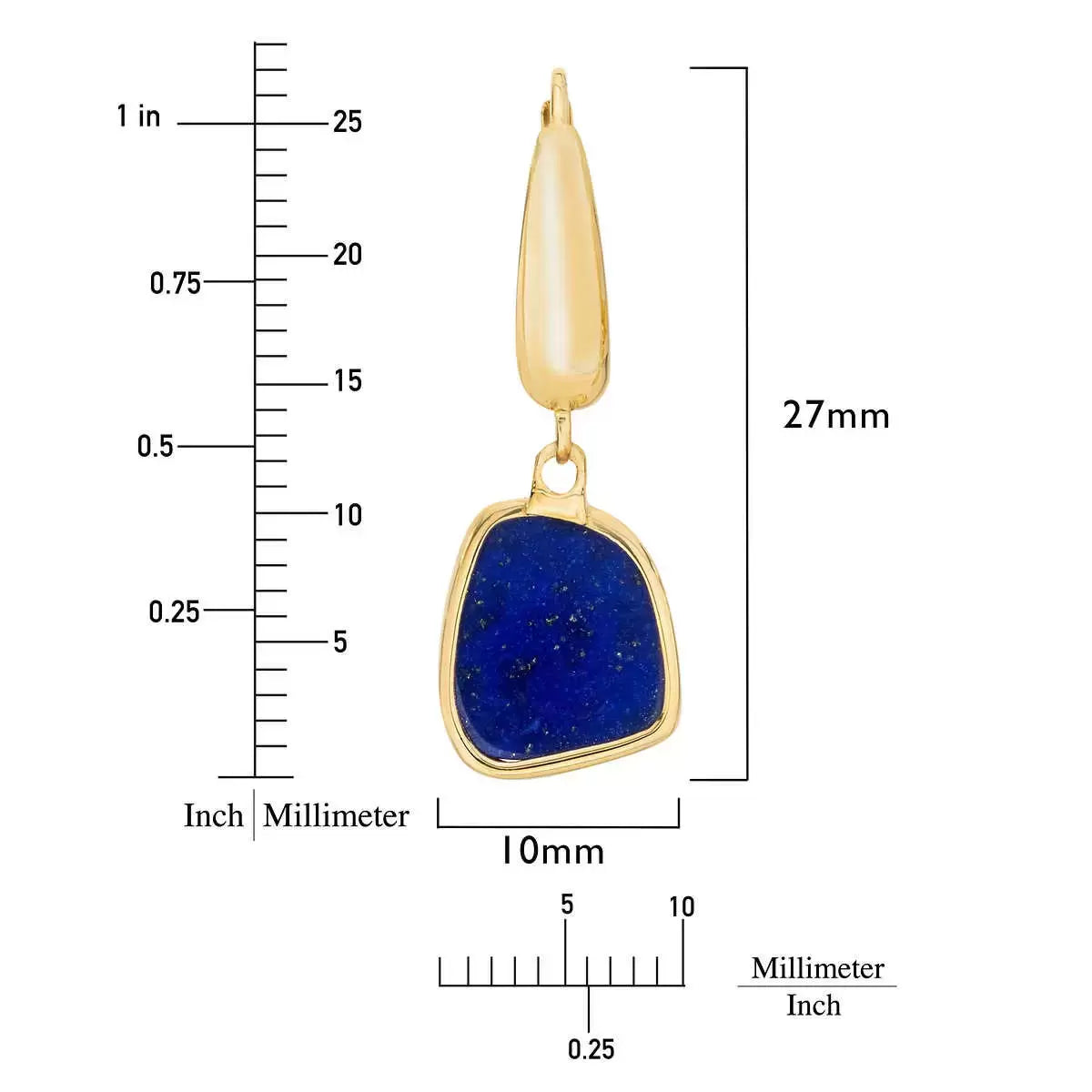 Lapis Earrings, 14ct Yellow Gold