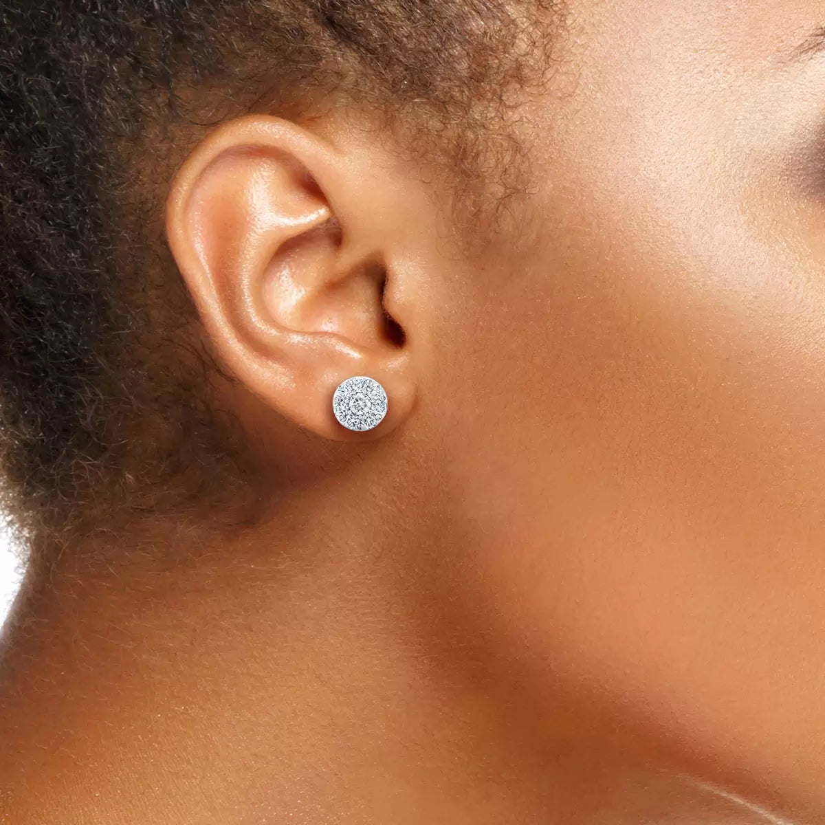 1.50ctw Round Brilliant Cut Diamond Stud Earrings, 14ct White Gold