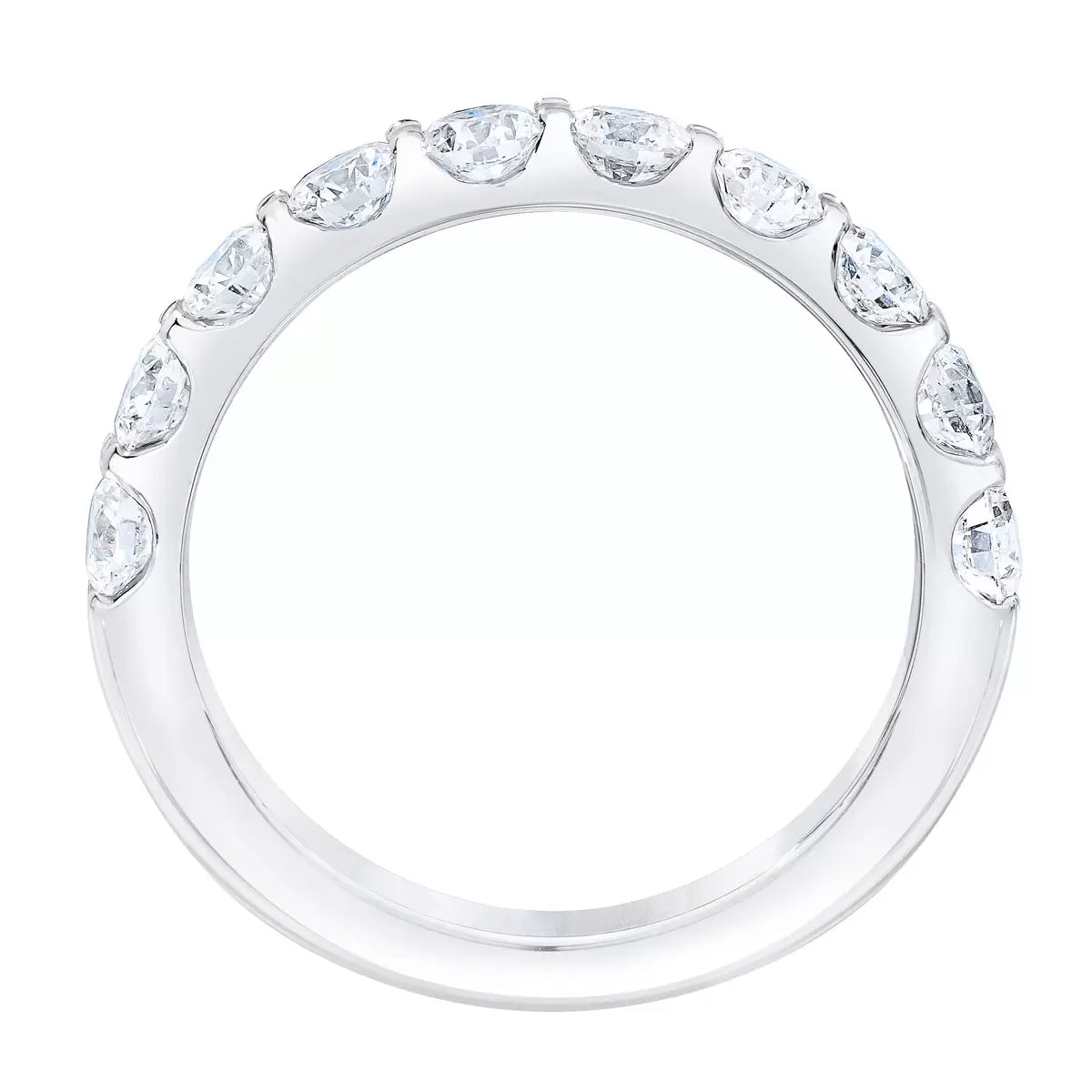 1.50ctw Round Brilliant Cut 10 Stone Diamond Ring, Platinum