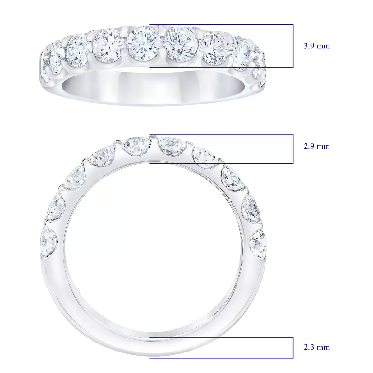 1.50ctw Round Brilliant Cut 10 Stone Diamond Ring, Platinum