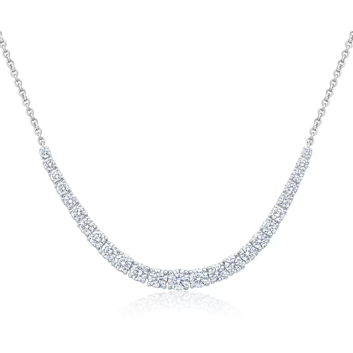 2.50ctw Round Brilliant Cut Diamond Necklace, 14ct White Gold