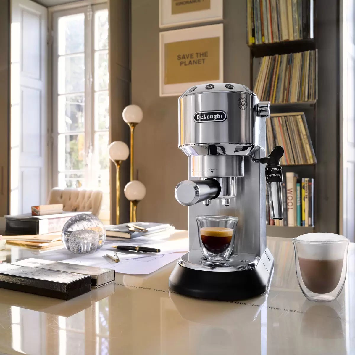 De'Longhi Dedica Barista Silver Pack Coffee Machine, view 2