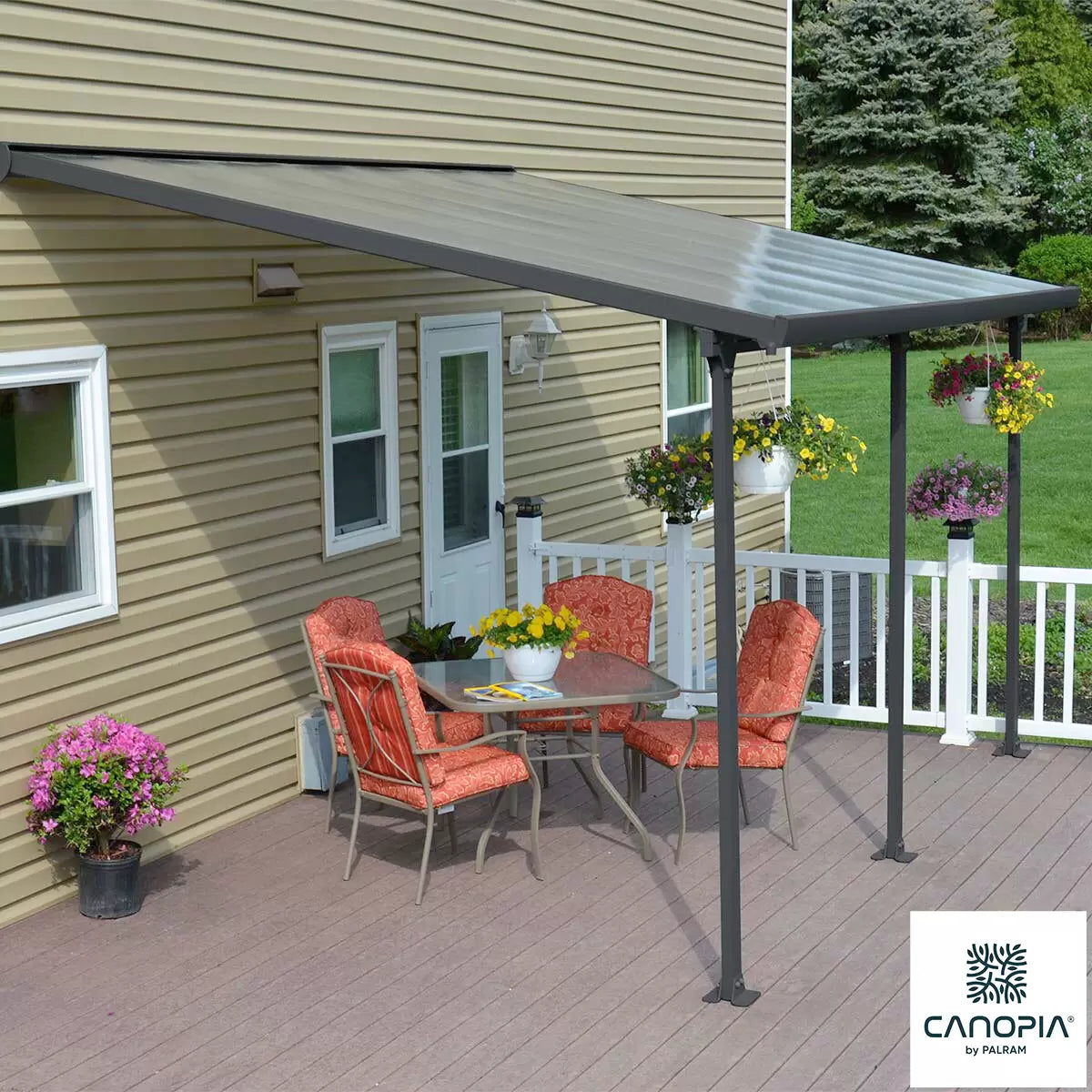 Palram Canopia Feria 3 Veranda Patio Cover, Grey in 4 Sizes