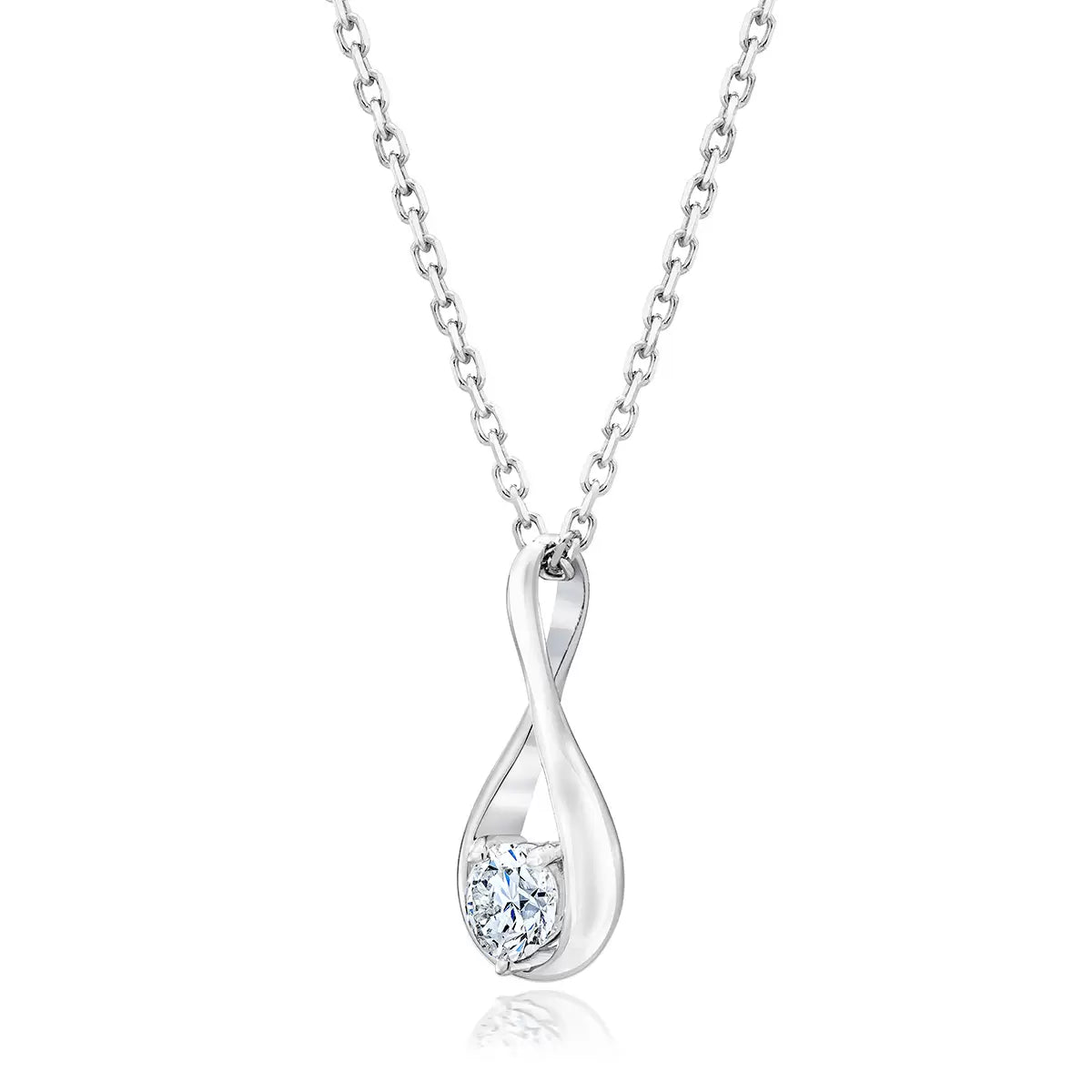 0.30ct Round Brilliant Cut Diamond Solitaire Pendant, 14ct White Gold