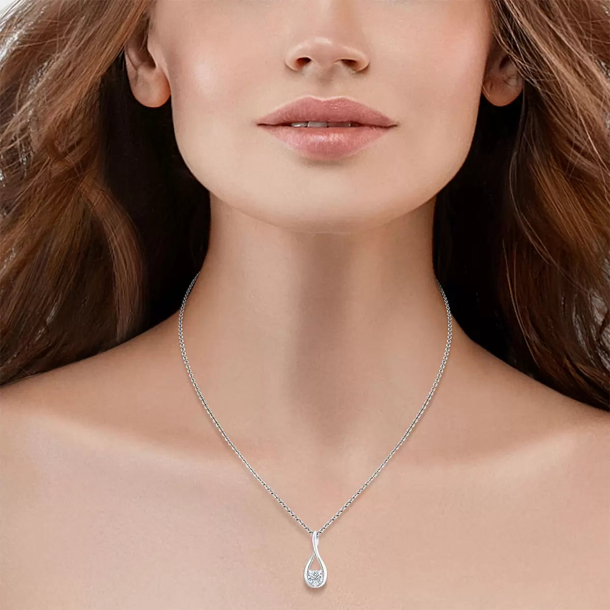 0.30ct Round Brilliant Cut Diamond Solitaire Pendant, 14ct White Gold