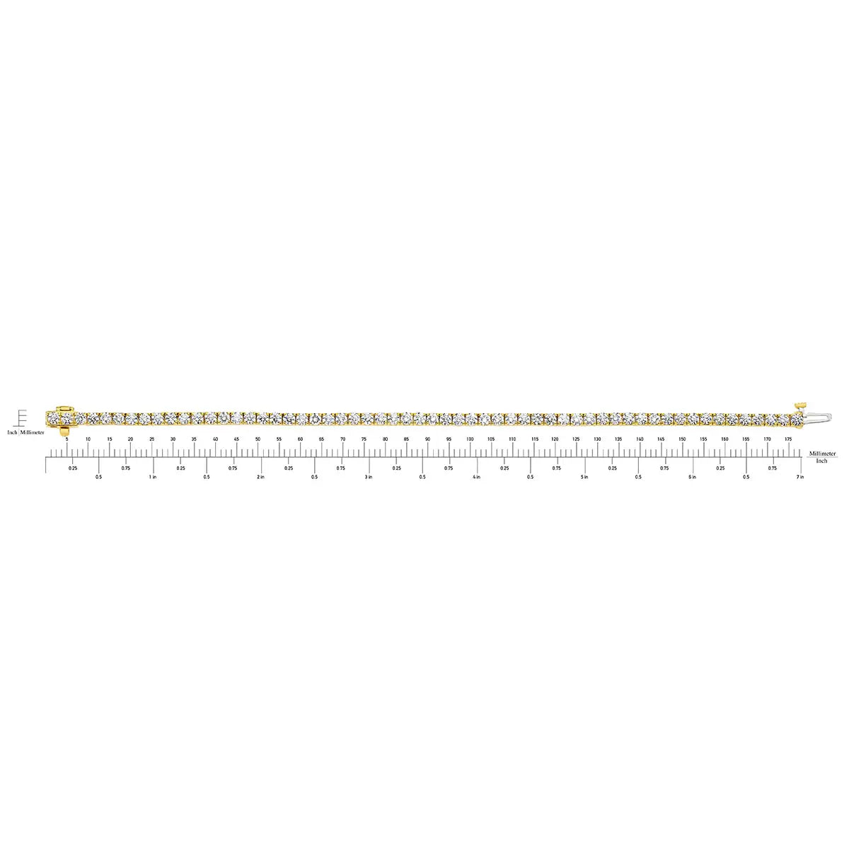 5.00ctw Round Brilliant Cut Diamond Tennis Bracelet, 18ct Yellow Gold