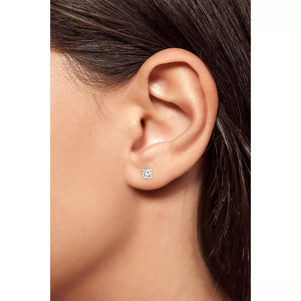 0.50ctw Round Brilliant Cut Diamond Stud Earrings, 18ct Yellow Gold