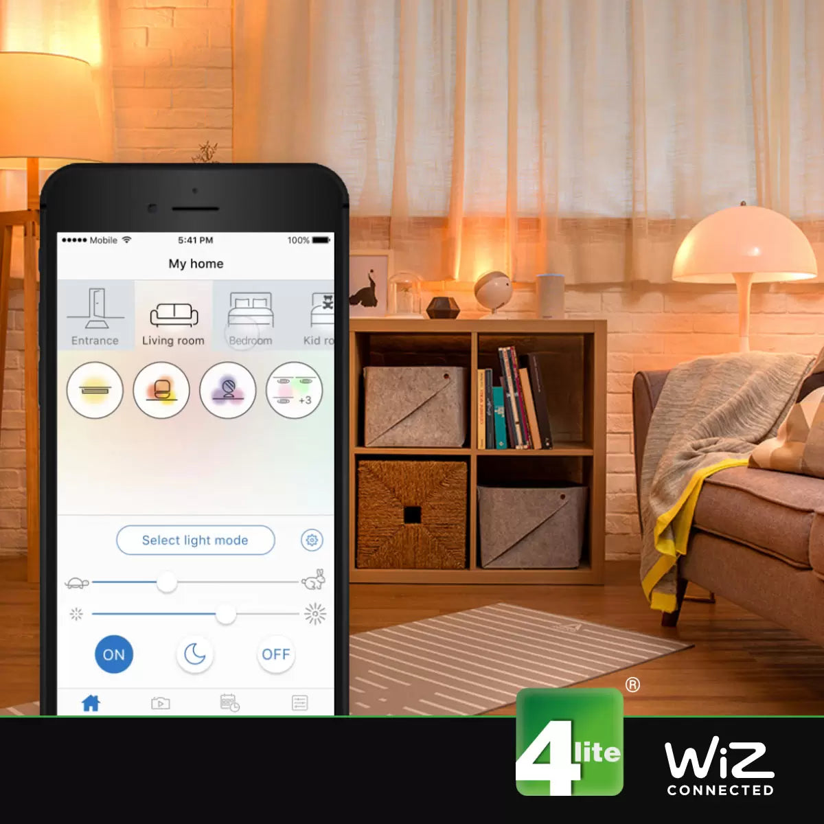 4lite WiZ Connected LED G95 E27 Colour Tuneable Smart Bulb, 2 Pack