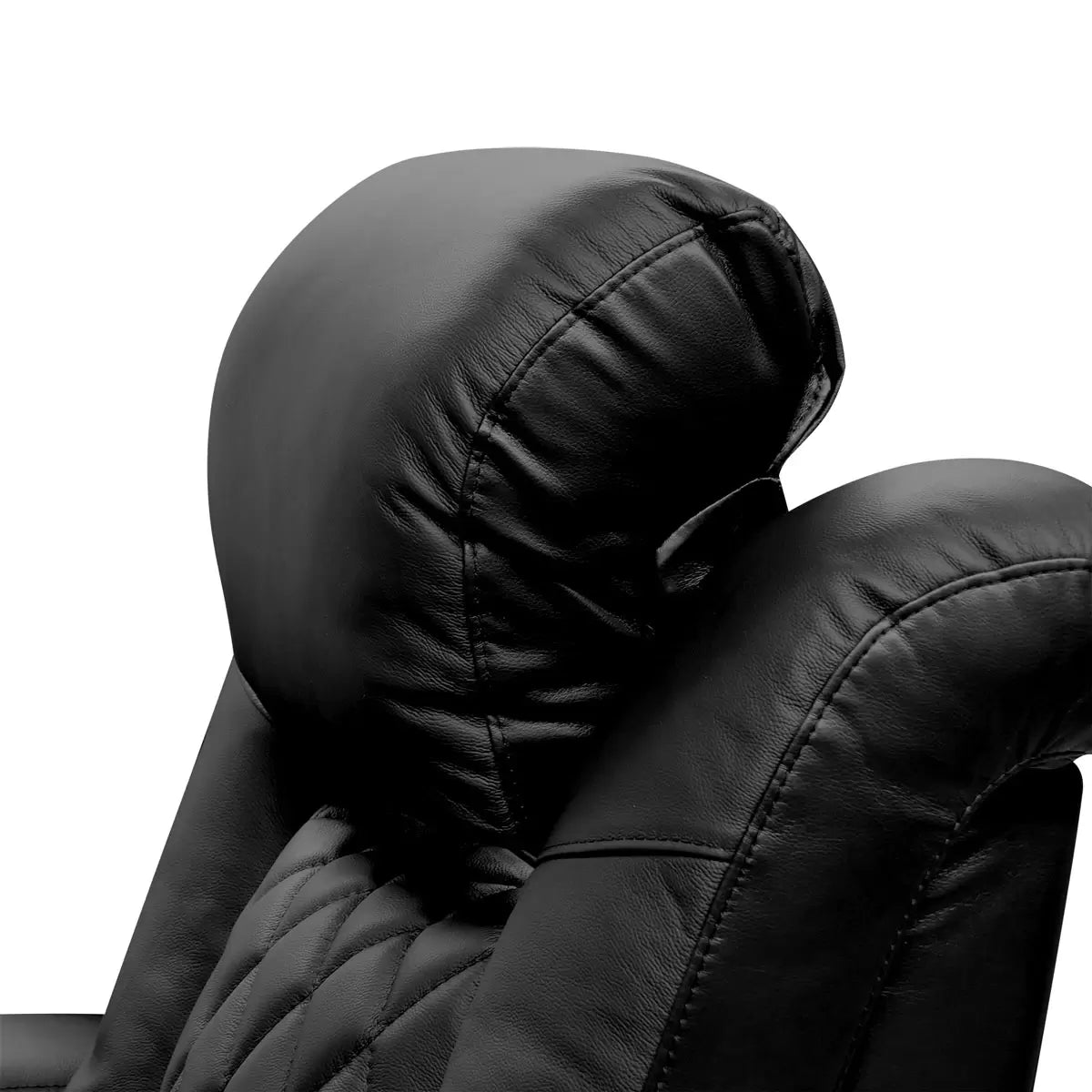 Valencia Tuscany Row of 5 Black Leather Power Reclining Home Theatre Seating