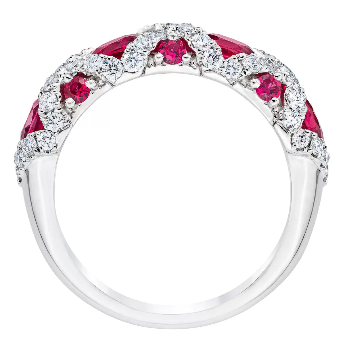 Oval Cut Ruby & 0.65ctw Diamond Ring, Platinum